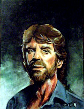 full view of Chuck Norris painting