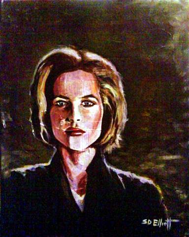 full view of Dana Scully painting