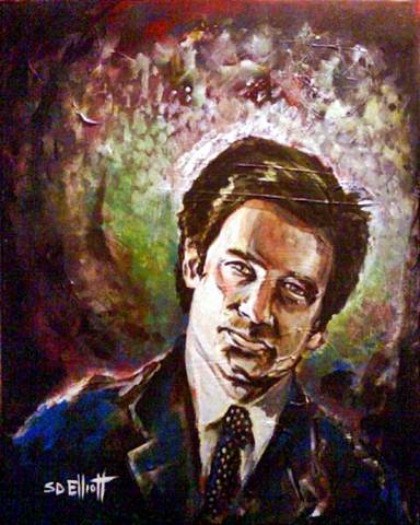 full view of Fox Mulder painting