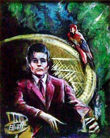 full view of Jack Lord - Drinks With Friends painting