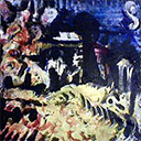 thumbnail of Nine Lives no. 5 - Death by Dragon Indigestion painting